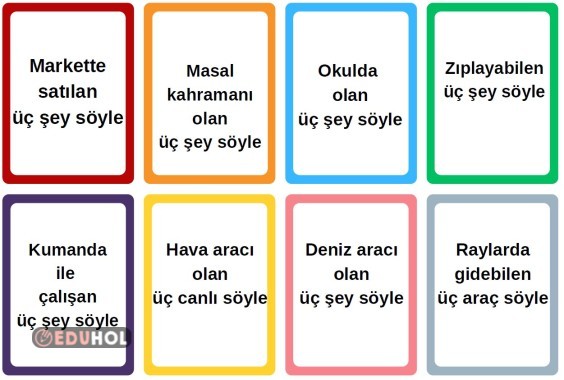 ÜÇ ŞEY SÖYLE -OYUN KARTLARI