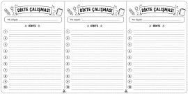 Cümle dikte çalışma yaprağı