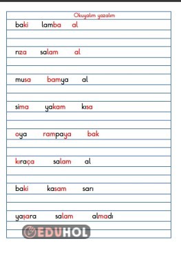 BASARA CAM PAM CÜMLE OKUMA YAZMA ÇALIŞMASI