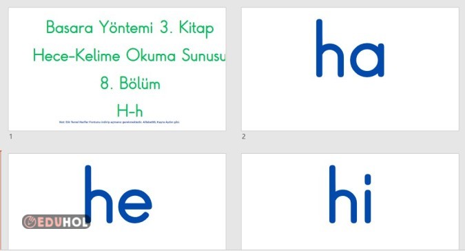 BASARA HECE YÖNTEMİ H SESİ HECE KELİME SUNUSU