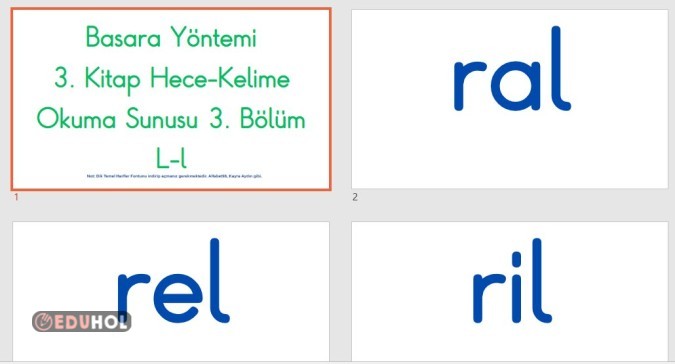 BASARA HECE YÖNTEMİ L SESİ HECE KELİME SUNUSU 2