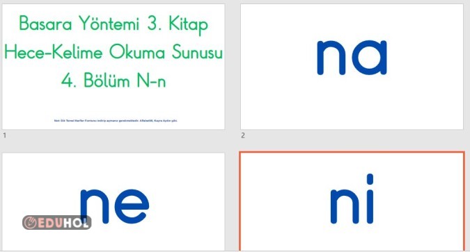 BASARA HECE YÖNTEMİ N SESİ HECE KELİME SUNUSU