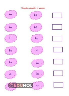 BASARA KA KE Kİ HECE EŞLEME YAZMA