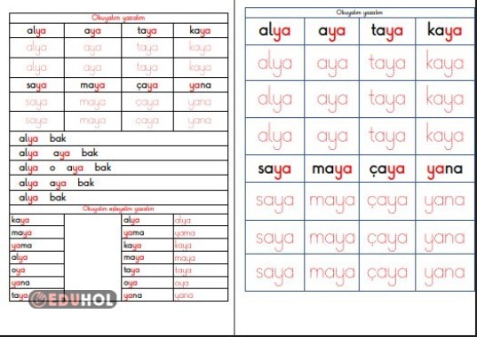 BASARA YA HECESİ OKUMA YAZMA ÇALIŞMALARI
