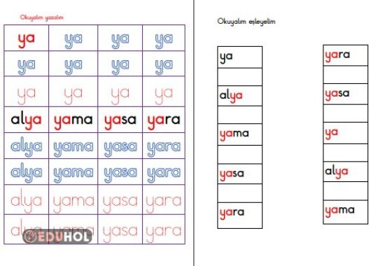 BASARA YA HECESİ OKUMA YAZMA EŞLEME
