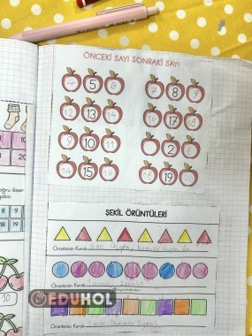 1. Sınıf Matematik Önceki Sayı Sonraki Sayı Deftere yapıştırma