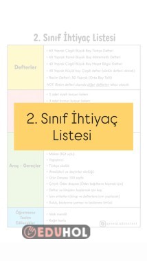 2. Sınıf İhtiyaç Listesi