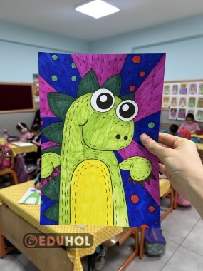 Dinozor Boyama D sesi etkinliği