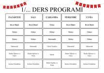 1. Sınıf Ders Programı