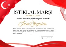 İSTİKLAL MARŞI OKUMA BELGESİ 🇹🇷