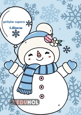 gelişim raporu kapak kardan adam temalı