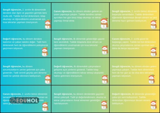 karne için motive kartı