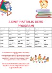 2.SINIF HAFTALIK DERS PROGRAMI