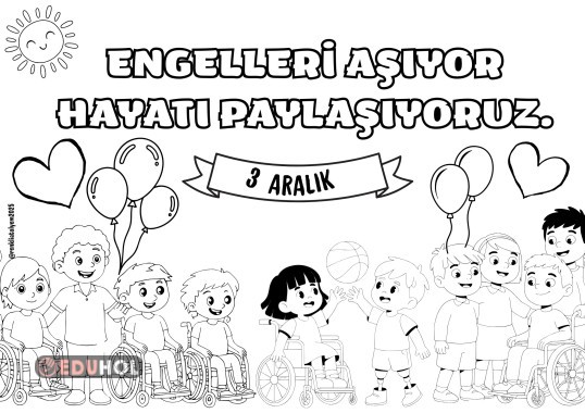 Engelliler haftası poster boyama (tamamı renksiz)