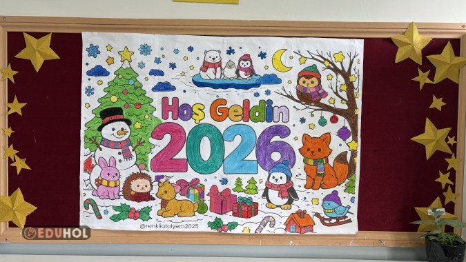 Hoş geldin 2026 boyama sayfası ( 1 sayfa )