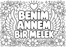 Anneler günü boyama sayfası -1 a4