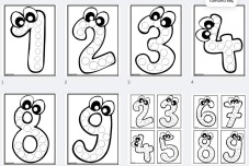 Deftere Yapıştırmak İçin Ritmik Sayma Boş Şablonları (Siyah-Beyaz)