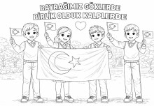 Bayrağımız ile ilgili boyama sayfaları