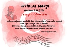İstiklal Marşı Okuma Belgesi