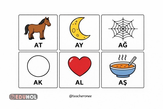 A sesi ile başlayan tek heceli kelimeler