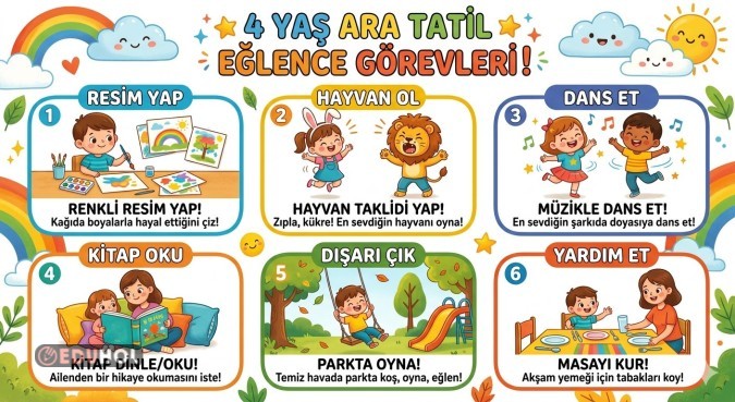 Ara tatil görevleri 4 yaş