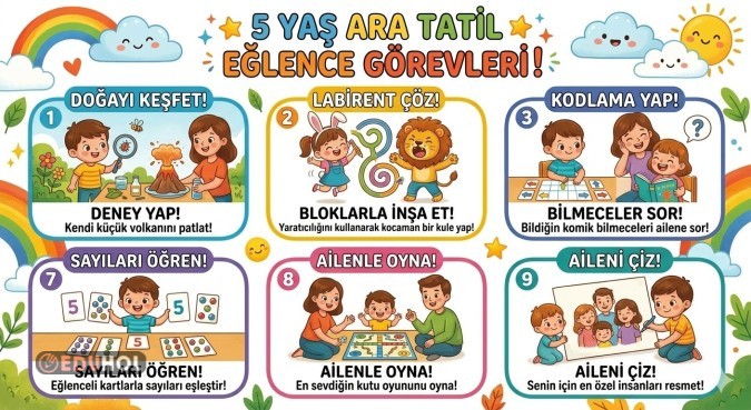 Ara tatil görevleri 5 yaş