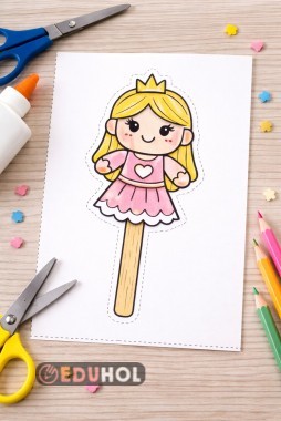 çizgilerden kes ve çubuğa yapıştır.