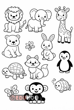 Hayvanlar boyama sayfası