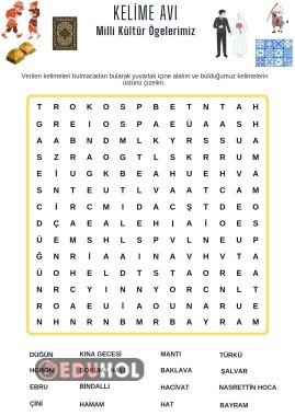 Kelime avı kültür öğeleri