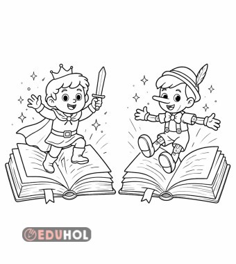 Kitap karakterleri boyama