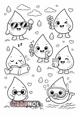 neşeli su tanecikleri boyama