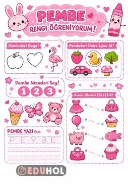 pembe renk çalışma sayfası