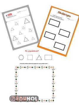 Şekillerden neler yapabilirsin? Şekil çalışma sayfaları