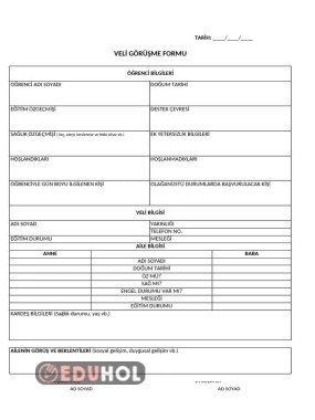 veli görüşme formu