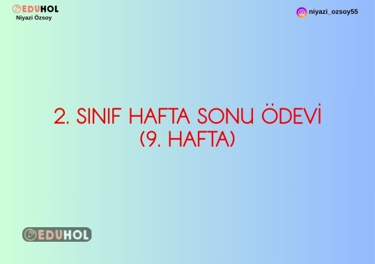 2. SINIF 9. HAFTA SONU ÖDEVİ