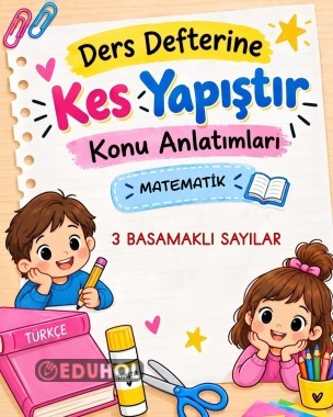 3 BASAMAKLI SAYILAR KES YAPIŞTIR DEFTER NOTU