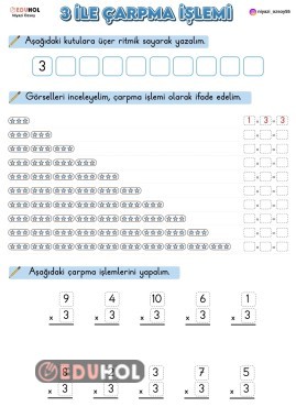 3 İLE ÇARPMA İŞLEMİ ŞEKİLLİ