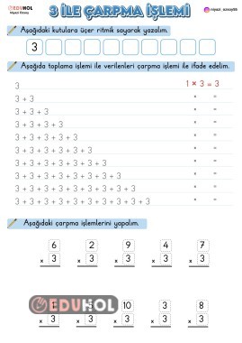 3 İLE ÇARPMA İŞLEMİ