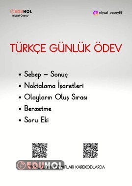 9 Aralık Türkçe Günlük Ödev