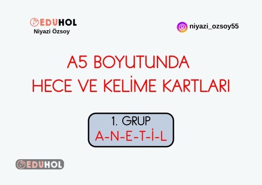 A5 BOYUTUNDA HECE VE KELİMELER