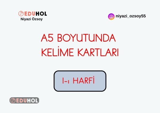 A5 BOYUTUNDA I HARFİ KELİMELER ( PANOYA ASMAK İÇİN )