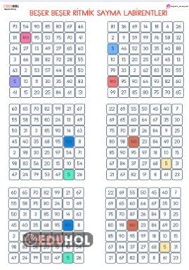 BEŞER BEŞER RİTMİK SAYMA LABİRENTLERİ