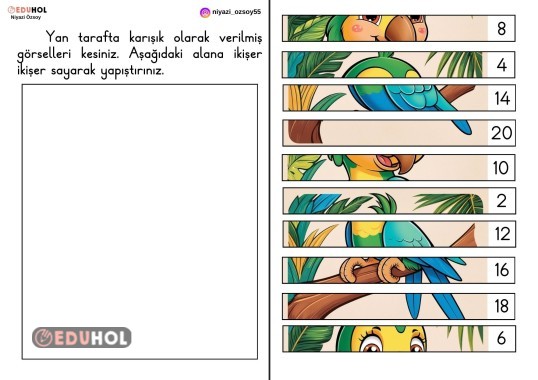 İKİŞER RİTMİK SAYMA KES YAPIŞTIR