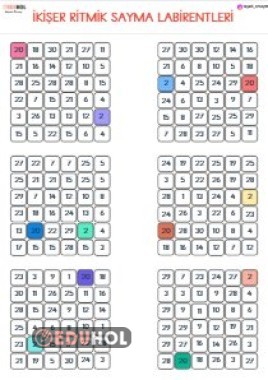 İKİŞER RİTMİK SAYMA LABİRENTLERİ