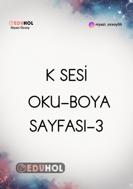 K SESİ OKU-BOYA SAYFASI