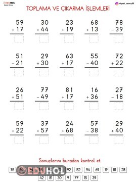 KARIŞIK TOPLAMA ÇIKARMA İŞLEMLERİ -5