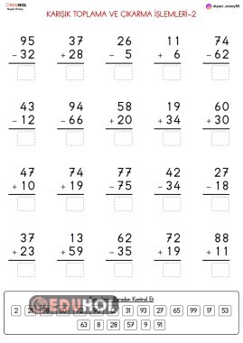 KARIŞIK TOPLAMA VE ÇIKARMA İŞLEMLERİ -2