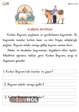 KURBAN BAYRAMI OKUMA ANLAMA