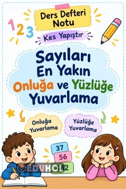 ONLUĞA VE YÜZLÜĞE YUVARLAMA KES YAPIŞTIR DEFTER NOTU