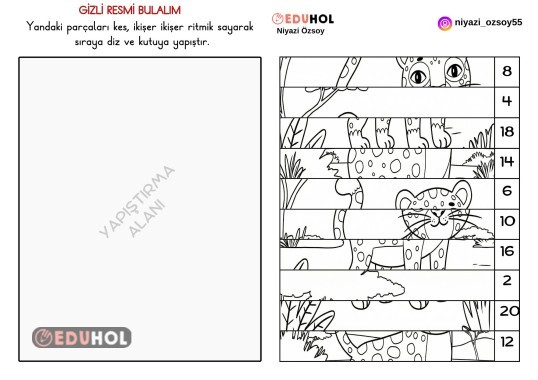 RİTMİK SAYMA KES YAPIŞTIR BOYAMALI